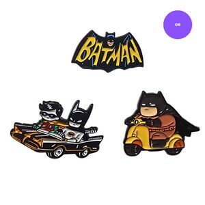 Batman Set of 3 Brooch Enamel Pins